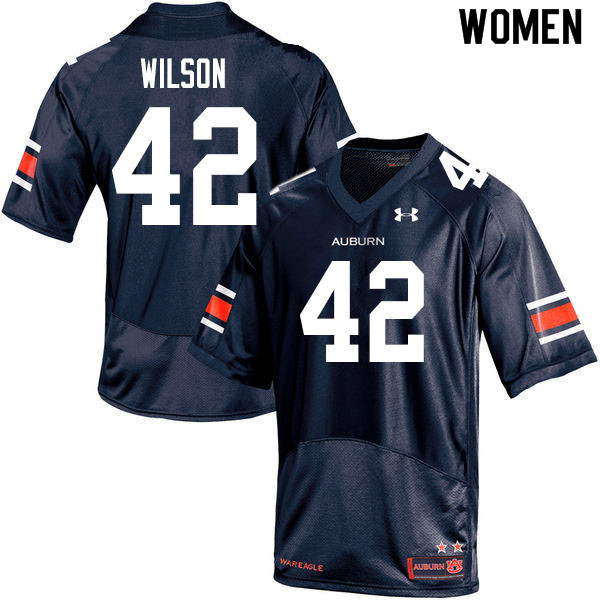 Women #42 Jay Jay Wilson Auburn Tigers College Football Jerseys Sale-Navy